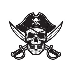 pirate skull and crossed swords