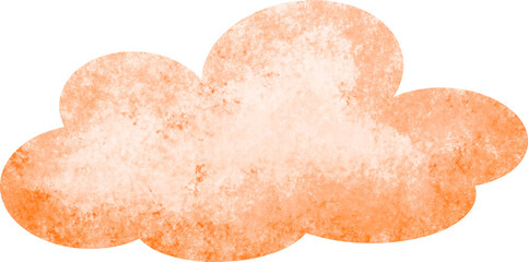 Orange Cloud Watercolor Illustration