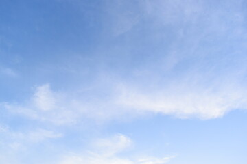 beautiful blue sky and white cloud background in springtime