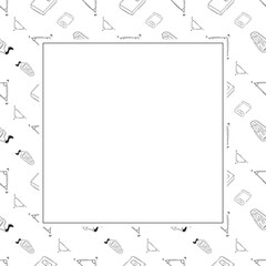 school frame. doodle education square frame. hand drawn school and education frame background. school background