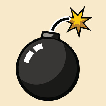 recommend clip art: Cartoon Bomb with Lit Fuse and Yellow Explosion Vector Illustration. Cartoon Bomb Icon with Lit Fuse and Explosion Clipart