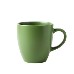 Minimalist Green Mug, isolated on white or transparent background. PNG