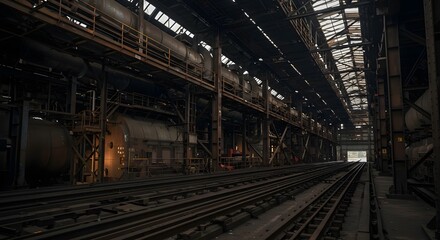 Obraz premium Industrial Steel Zone With High-Quality AI-Generated Visuals