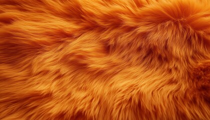Fototapeta premium Close-up of soft, fluffy orange fur with fine, wavy texture and rich warm tones