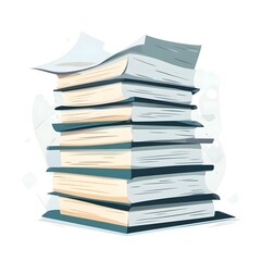 Professional Cartoon Vector Illustration of Colorful Paper Stack for Reports