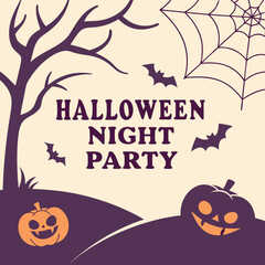 Halloween Night Party Poster Template