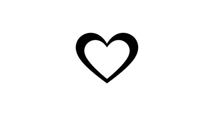 Minimalist Heart Outline Illustration on White Background