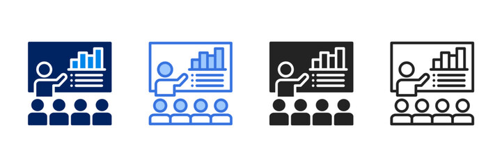 Business Pitch  Icon Set Different Style Collection 