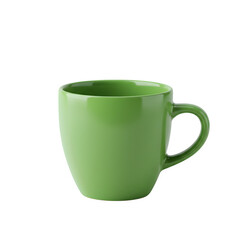 Minimalist Green Mug, isolated on white or transparent background. PNG