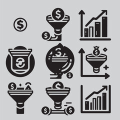 Business strategy icon set vector