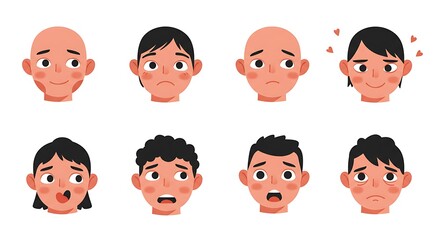 Cartoon Faces: Expressive Emotions Set