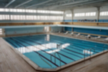 opaque swimming pool, indoor, large pool with pool line, no people, with opaque swimming pool background