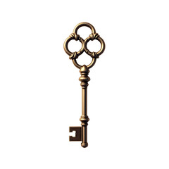 Intricately Designed Ornamental Key Exhibiting High Detail and Craftsmanship Perfect for Fantasy and Historical Projects