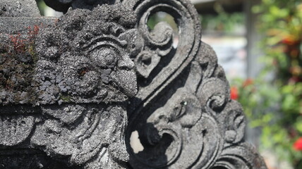 Intricate Stone Carving Ancient Balinese Art Detail