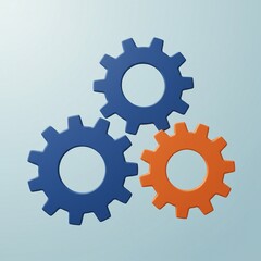 Three Gears Rotating Concept for Engineering or Technology