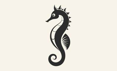 Obraz premium Seahorse line art, Seahorse outline vector, Cartoon seahorse illustration, Marine animal drawing, Ocean creature icon