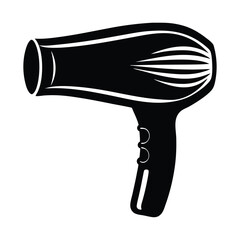 Black and white retro style hair dryer illustration graphic design 