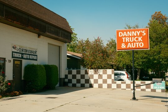 Dannys Truck & Auto sign in Ramona, California