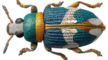 Jewel Beetle: A close-up view of an intricately patterned jewel beetle showcases its vibrant colors and intricate exoskeleton.