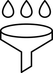Funnel Thin Isolated Icon for Web Sites, Books, Cards, Apps