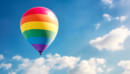 Obraz premium Pride month themed, LGBTQ+, rainbow colored. balloon, background, wallpaper, banner 