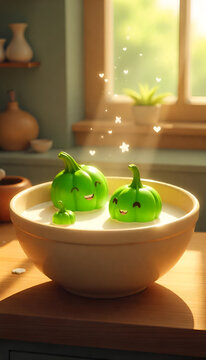 Pumpkin Seeds Animated with Heart Icons &ndash; Healthy Snack Concept, Love for Superfoods, Wellness and Nutrition Theme