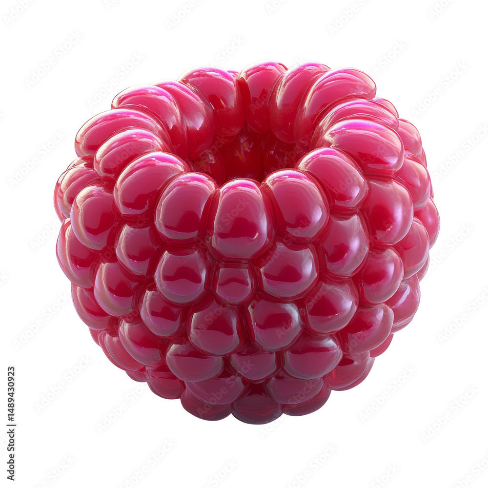 Poster juicy and vibrant raspberry isolated for culinary and healthy concepts