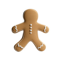 Isolated gingerbread man cookie illustration on white background