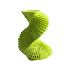 Sculptural Lime Green Table with Wavy Design Against a Plain White Backdrop
