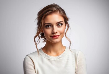 Obraz premium Studio headshot, professional lighting, neutral background, photo, career