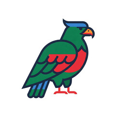 Fototapeta premium Striking Vector Illustration of a Sisserou Parrot, National Bird of Dominica on Black