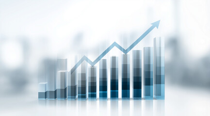 Illustration of a Stock Market Graph Showing Upward Trend and Growth