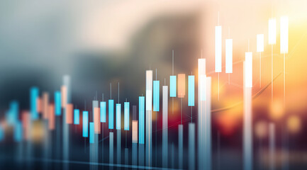 Artistic Stock Market Chart Upward Trend, Financial Growth, Investment Success