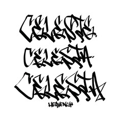 celeste celesta holy name list meaning baptism bible christian religius graffiti handstyle lettering tags black and white logo

