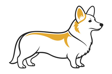 Obraz premium Minimal Corgi Shape Vector Design