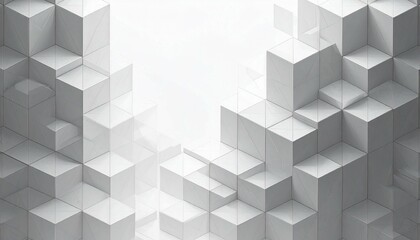 Ascending White Cubes Geometric Abstraction