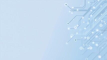 Modern digital circuit board banner with luminous connections and electronic web layout for artificial intelligence themes.Generative AI

