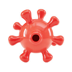 Red Virus Model COVID with Flu, Germ, and Microbe Health  Science concept.