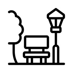 public park line icon