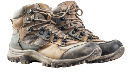 Muddy boots on a colorful floor, an image of outdoor adventures and rustic charm