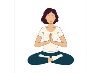 Obraz premium A-woman-meditates-vector-