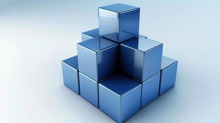 Obraz premium business abstract blue cubes background