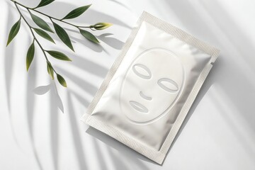 Blank Cosmetic Mask Mockup on White Background