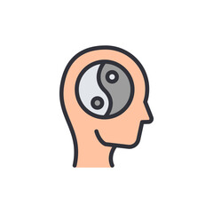 Balance Of Mind Symbolizing Harmony And Equilibrium In Human Head