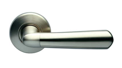 Metal door handle isolated on white background