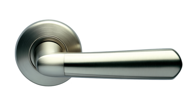 Metal door handle isolated on white background