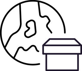 Global Delivery Outline Line Icon for Graphic and Web Design, Apps, Adverts, Various Cards