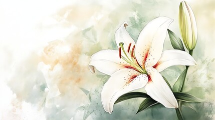 White lily illustration