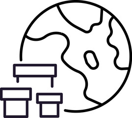 Global Delivery Modern Outline Style Icon for Design, Cards, Apps, Social Networks