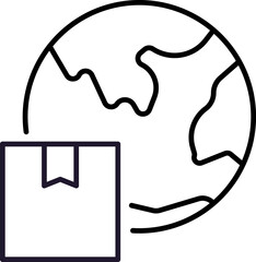 Global Delivery Minimalistic Thin Outline Icon for Web and Graphic Design, Apps, Banners, Social Network and Cards